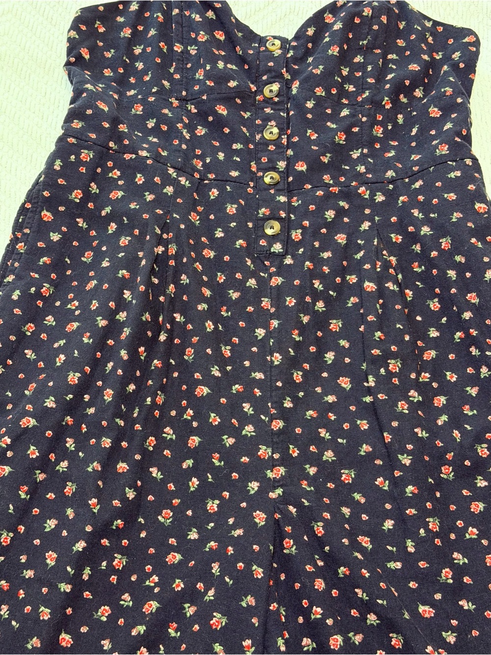 American Eagle Outfitters black w/ Pink Floral Print wide leg crop jumpsuit - LG - Picture 11 of 11